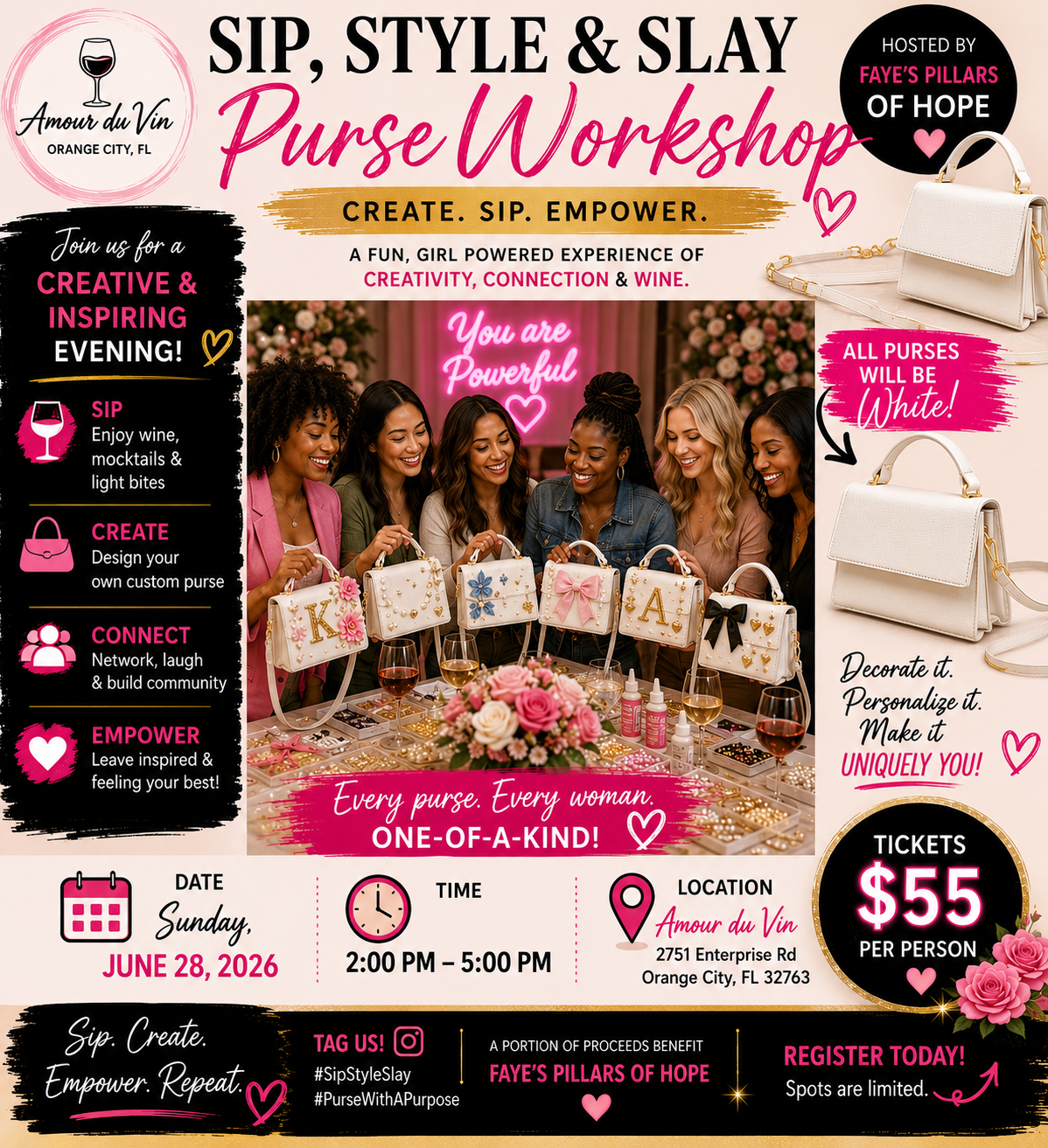 Sip, Style & Slay Purse Workshop